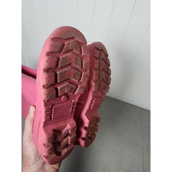 Polo Ralph Lauren Kids Rain Boots Size 13 Pink Steel Shank Preppy Gorpcore - Picture 5 of 9